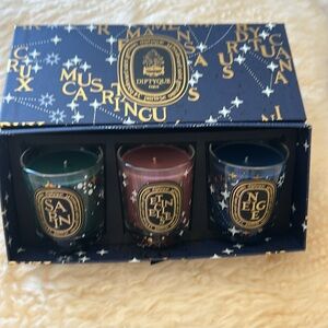 DIPTYQUE Paris 3 Piece Candle Gift Set NEIGE ETINCELLES SAPIN.